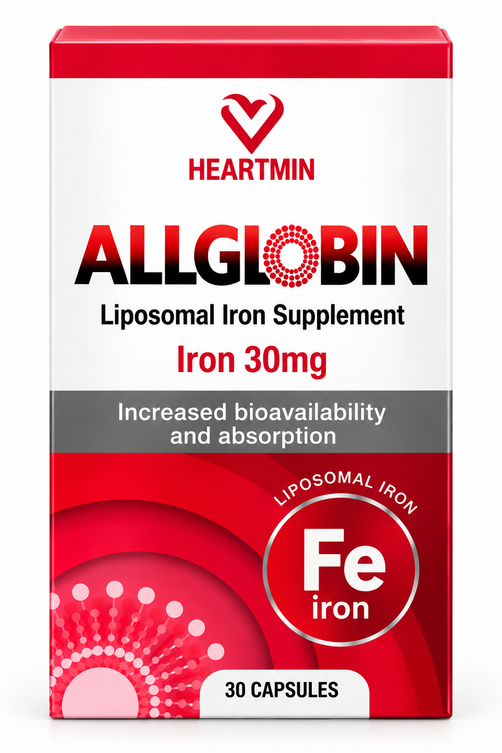 ALLGLOBIN Liposomal Iron 30 mg – 30 Capsules