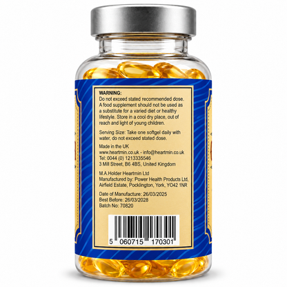 Cod Liver Oil 1000 mg with Omega 3, Vit A & D – 30 Softgels